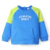 100% Cotton Raglan Full Sleeves T-Shirt With Graphics & Felt Embroidery Detailing- Blue
